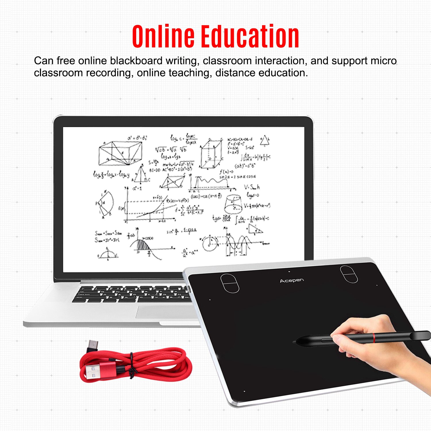 Acepen AP604 Digital Graphic Drawing Tablet 6*4 Inch ActiveArea Ultra-Thin Drawing Board Kit Passive Stylus 8192 Levels Pressure