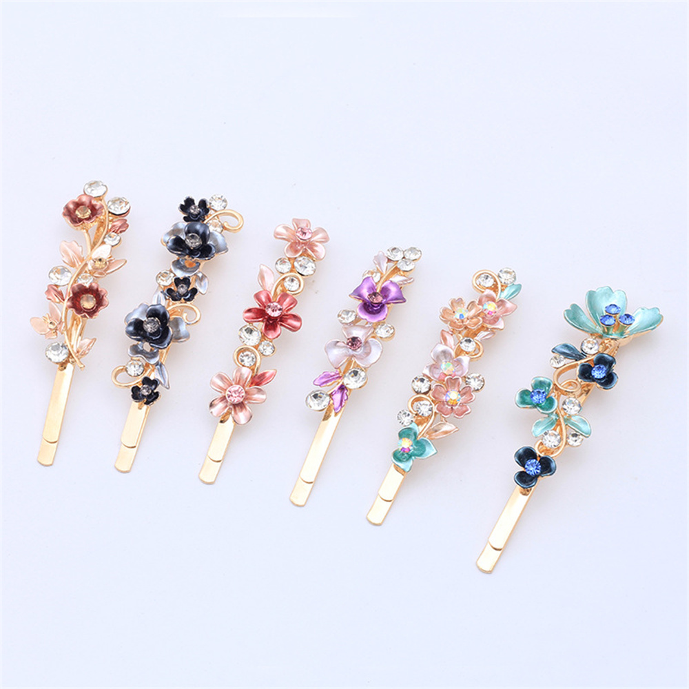 Moda bling flor grampos de cabelo festa de casamento para mulheres presilha de cabelo elegante mini strass clipe acessórios presentes diários
