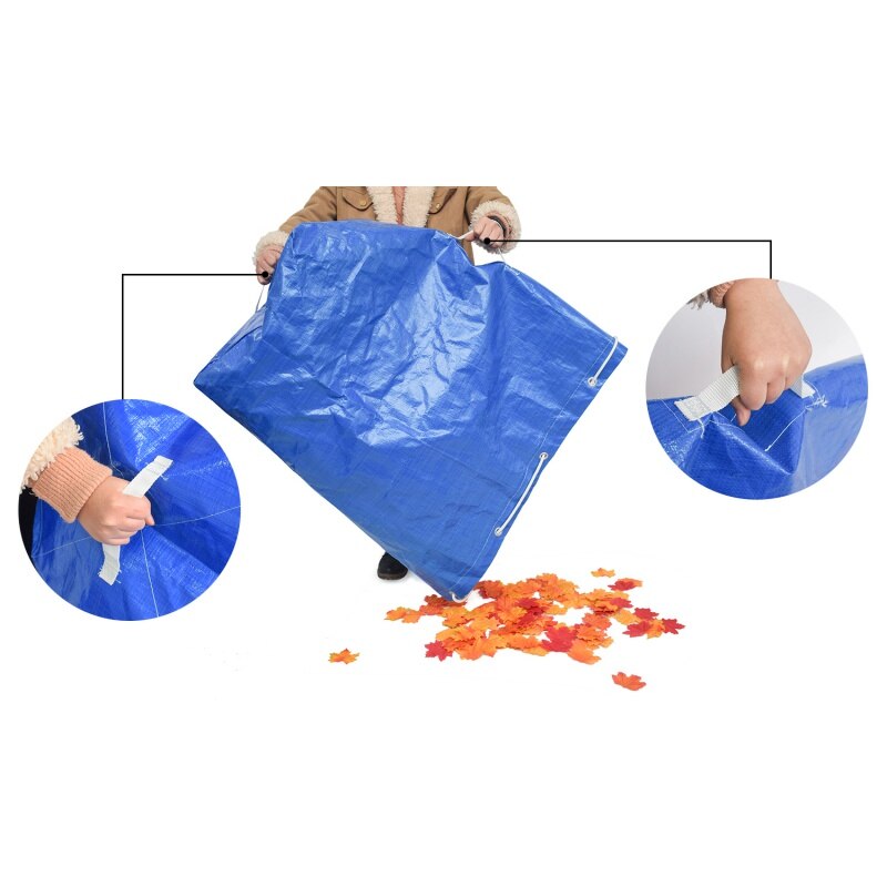 Multifunction Large Capacity Outdoor Garden Heavy Duty Leaf Bag Durable Reusable Waste Bag Blue Organizer Bag Portable M