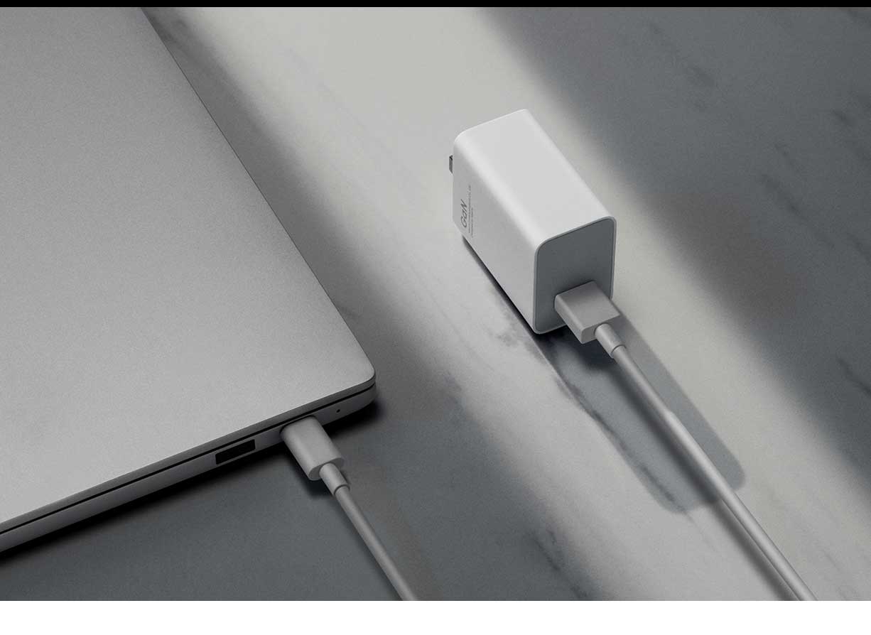 Original xiaomi gan charger 55w max schnelllade-ladegerät für mobiltelefone und laptops mit usb-c-kabel, leicht und tragbar