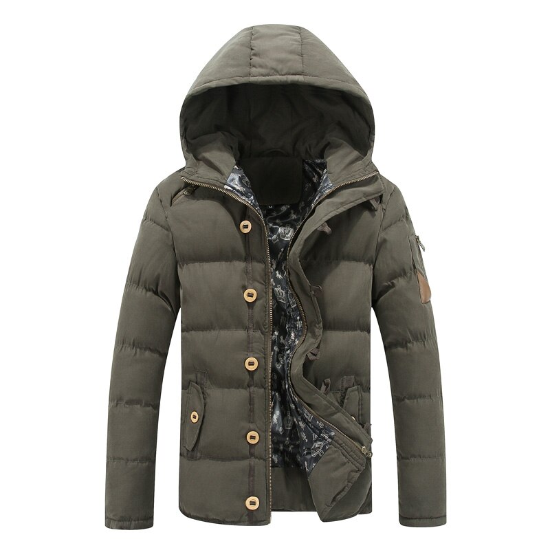 Mode Jasje Man Stijl Casual Jas Dikke Warme Winter Uitloper Jas Mannelijke Slanke Katoenen Jas Heren Parka Heren capuchon