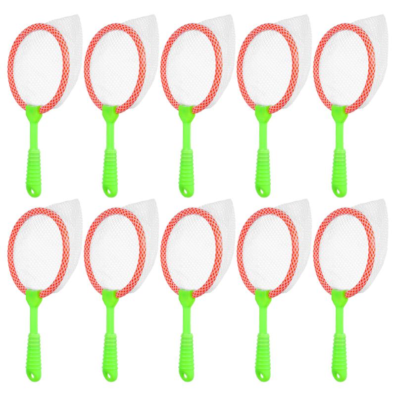 10Pcs Kinderen Plastic Grote Visnetten Duurzaam Kids Bug Catcher Netten Insect Verzamelen Netto Bad Speelgoed Avontuur Tool: Default Title