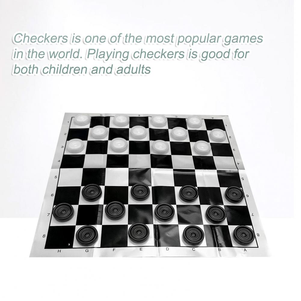 25cm Mini Travel Board Games Set Checkers Set with Plastic Film Checkerboard Travel Board Games Set Checkers Set