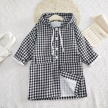 Herfst Mode Plaid Childrens 'Jas Lange Mouwen Kinderen Windjack Kids Jas