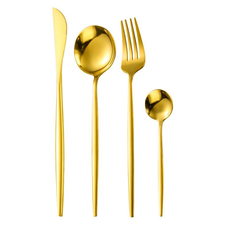 Ensemble de couverts en acier inoxydable ensemble de vaisselle couteau à Steak fourchette ensemble cuillère à café cuillère à café couverts vaisselle ensembles argenterie de cuisine: 2