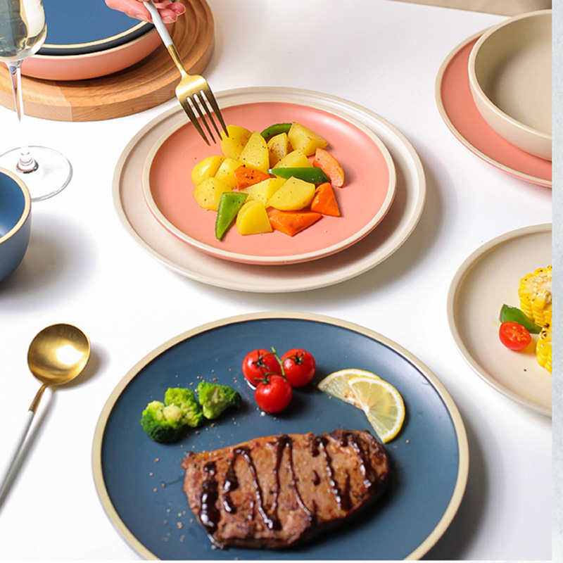 Japanese Ceramic Food Cute Plate Set Birthday Kitchen Dinner Sauce Plates Breakfast Serving Dessert Assiette Tableware OA50PS