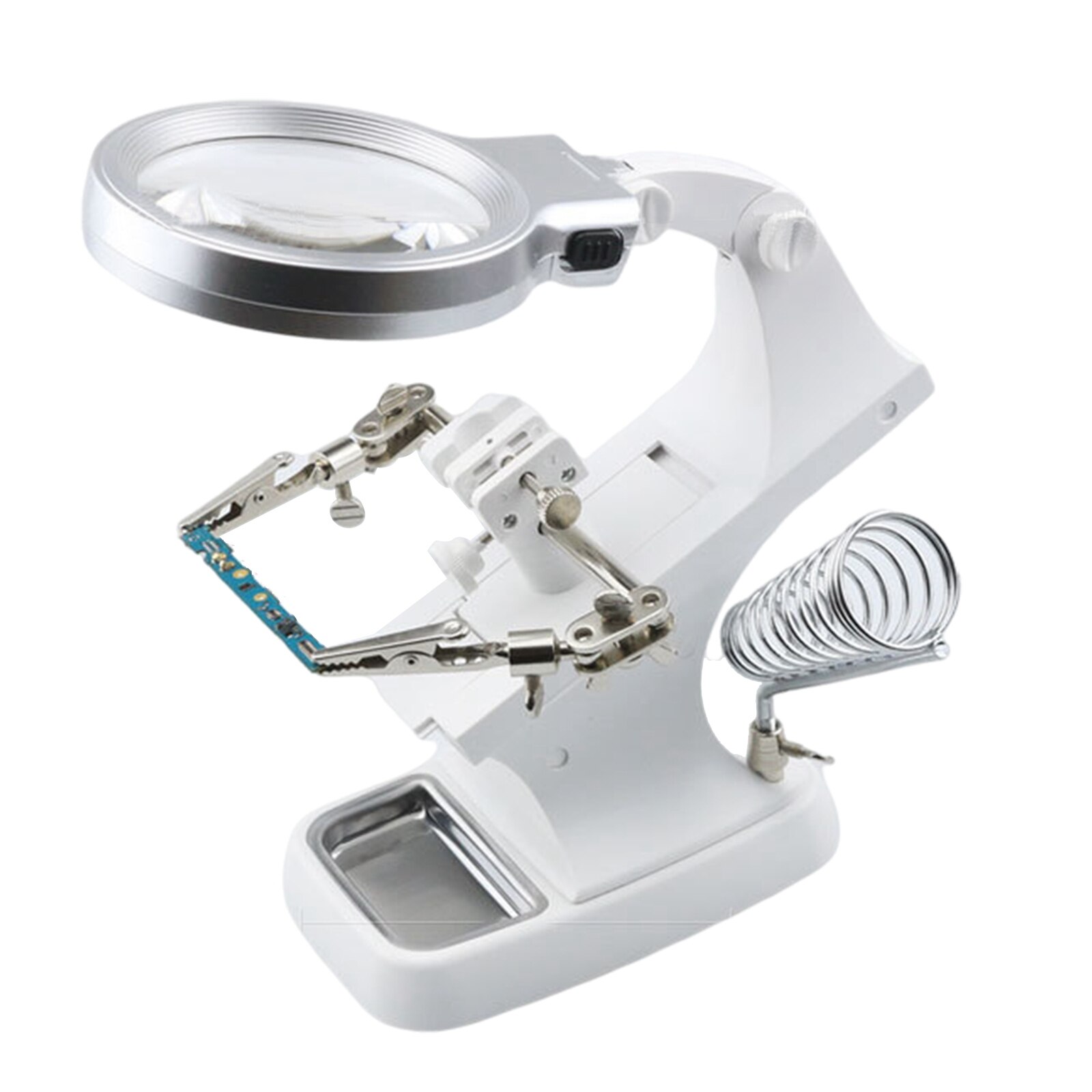 Desktop Led Vergrootglas Lamp Licht Vergrootglas Lens 4.5X Loepen Vergroting Werklamp Verstelbare Handheld Oplaadbare Rode