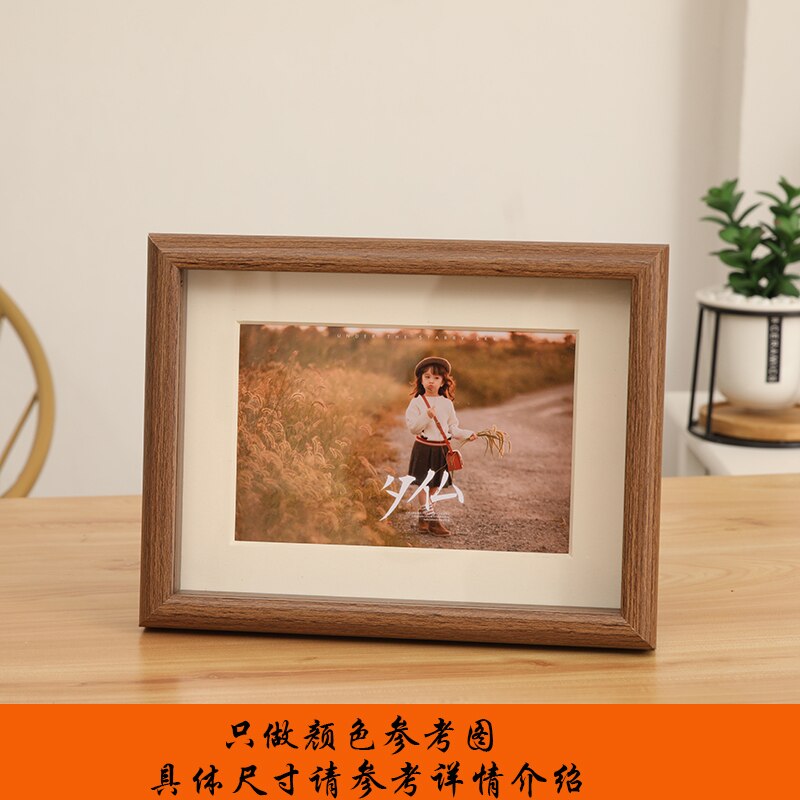 Wooden Photo Frame Combined Photo Wall Horizontal/Vertical Table Decoration Family Portrait Display: Brown / 1pc 6 inch