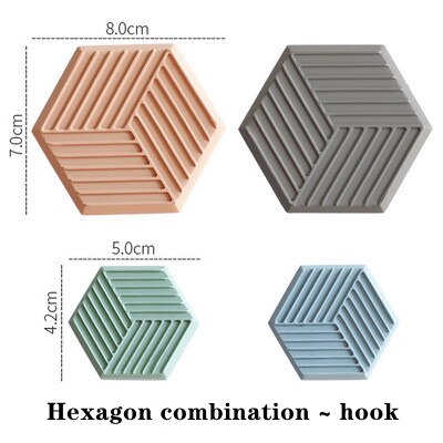 Muur Haken Kapstokken Wandkapstokken Hoed Haken Key Box Muur Hangers Ronde Haak Huishoudster Op Muur Enkele of 4 Stuks Pack: Hexagon 4pcs