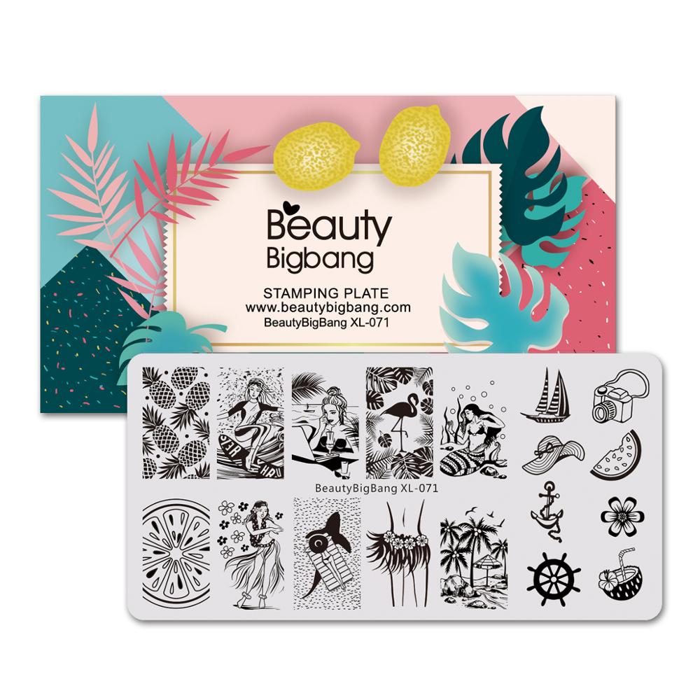 BeautyBigBang Stamping Plates 6*12cm Summer Flower Butterfly Nail Mold Accessories Plate Rectangle Nail Art Template BBB XL-011: 71