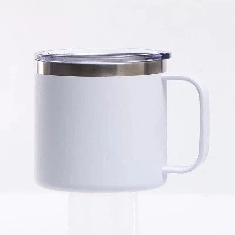 Vaso de Leche de acero inoxidable de 14oz, tazas de doble pared con aislamiento al vacío, vaso de vino de Metal con asas y tapas, taza de café deportiva: X7