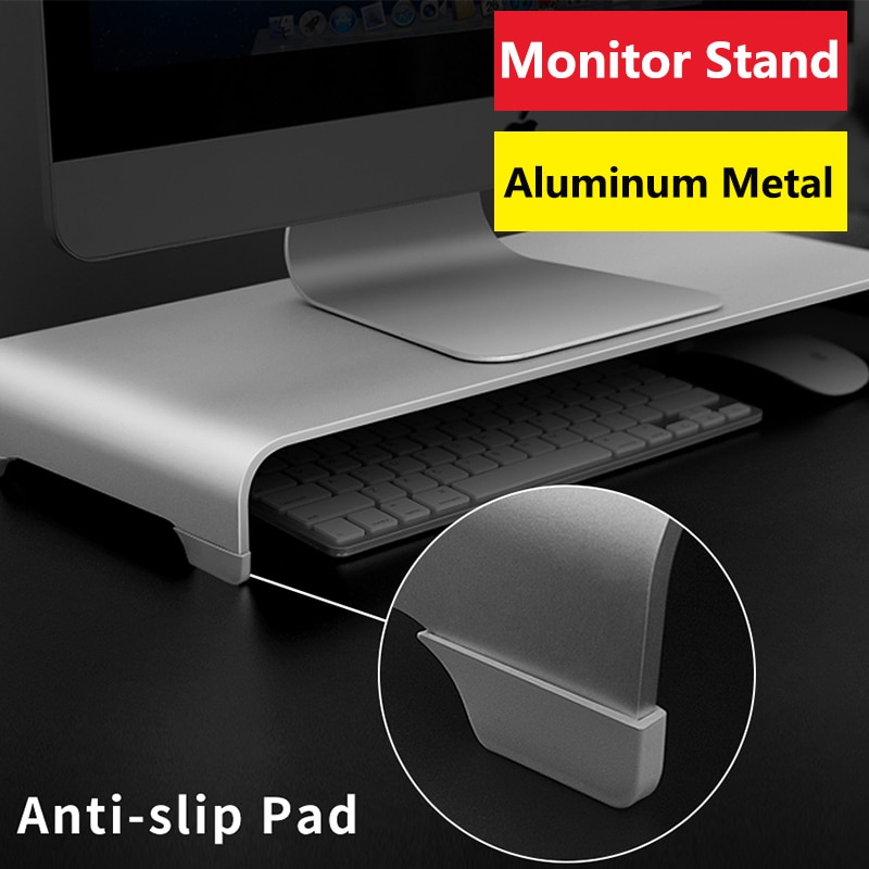 Aluminium Display Stand/Computer Riser/Universal Metal Desk Stand Base Tot 27 Inch Schermen Voor Pc/laptop/Macbook