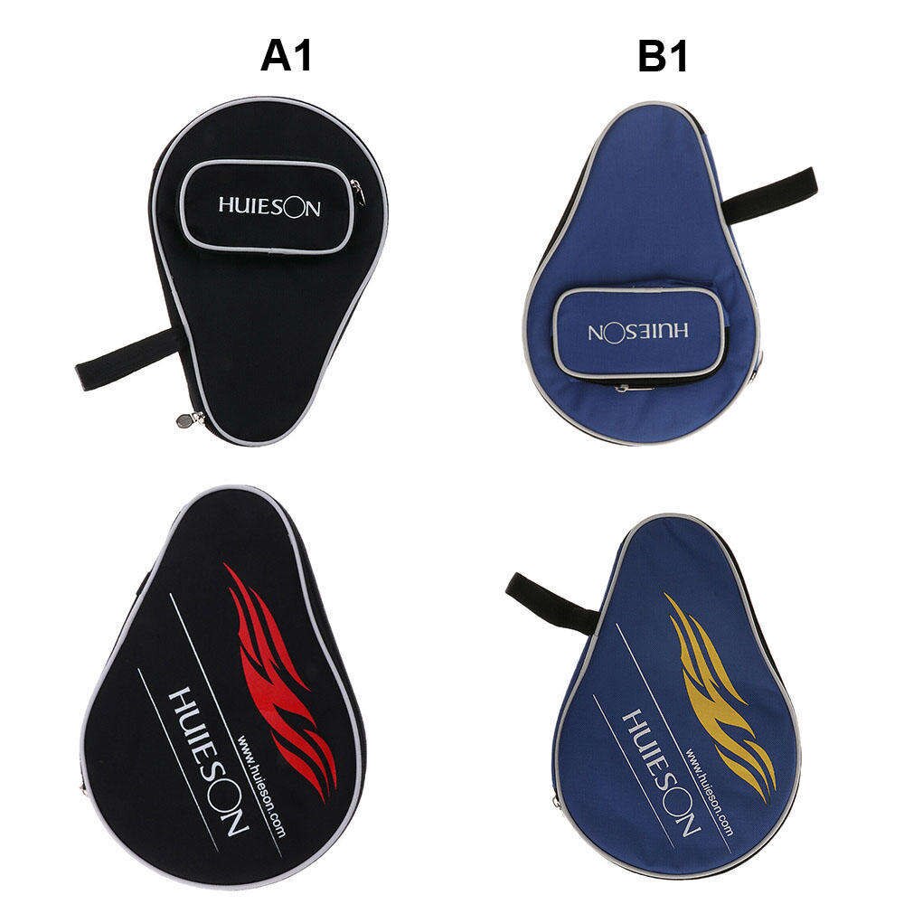 Portable Table Tennis Racket Case Ping Pong Paddle Bag Cover with Ball Pouch