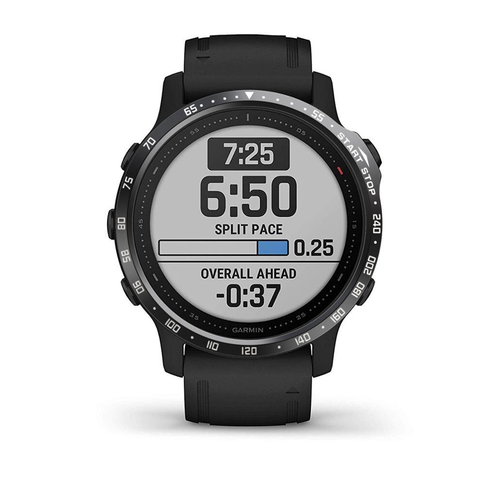 Funda para Garmin fenix 6S para fenix 6S Pro, funda de de anillo con bisel de estilo deportivo clásico, cubierta protectora de adhesivos, biseles de: black white / For fenix 6S pro