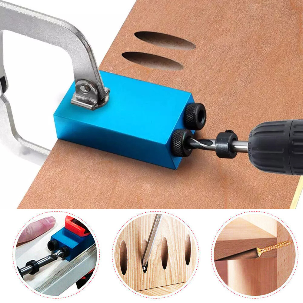 14Pcs Pocket Gat Schroef Jig 15 Graden Deuvel Boor Gids Kit Carpenters Houtwerk Tool Schuine Gat Locator Boren