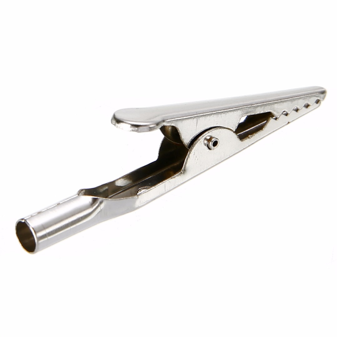 10pcs Nikkel Staal Elektrische Test Krokodil Alligator Clips Klemmen Silver Tone 51mm Lengte