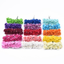 12 stuks Decoratieve bloemen kransen scrapbooking Papieren bloemen kerst decoraties voor thuis diy box kunstbloemen