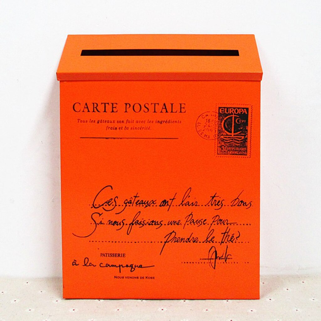 Vintage amerikansk udenfor brevkasse brevpost postkasse postkasse vægbeslag hjemme hoveddør: Orange