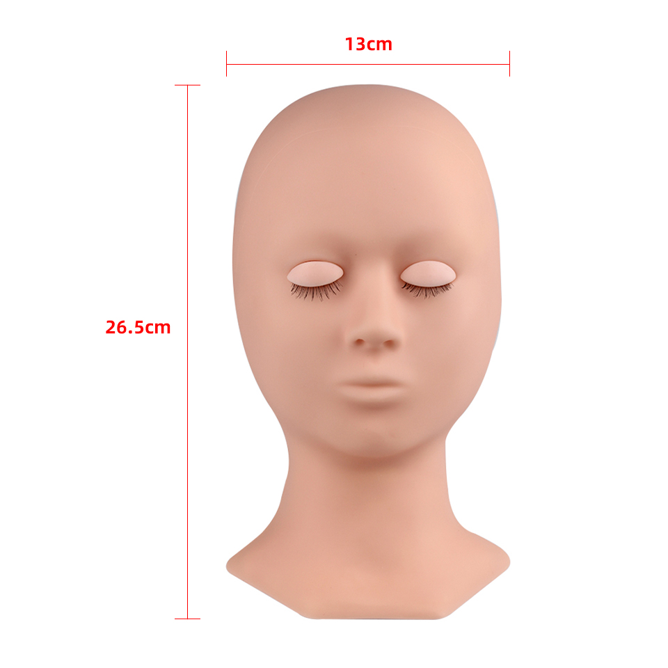 THINKSHOW práctica extensión de pestañas cabeza de maniquí con párpados maniquí rosa/Natural/marrón cabeza de entrenamiento herramientas de maquillaje