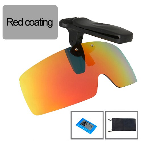 Polarisierte Angeln Gläser Hut Visiere Sport Clips Kappe Clip auf Sonnenbrille Für Angeln Radfahren Wandern Golf Brillen UV400: Coating red bag