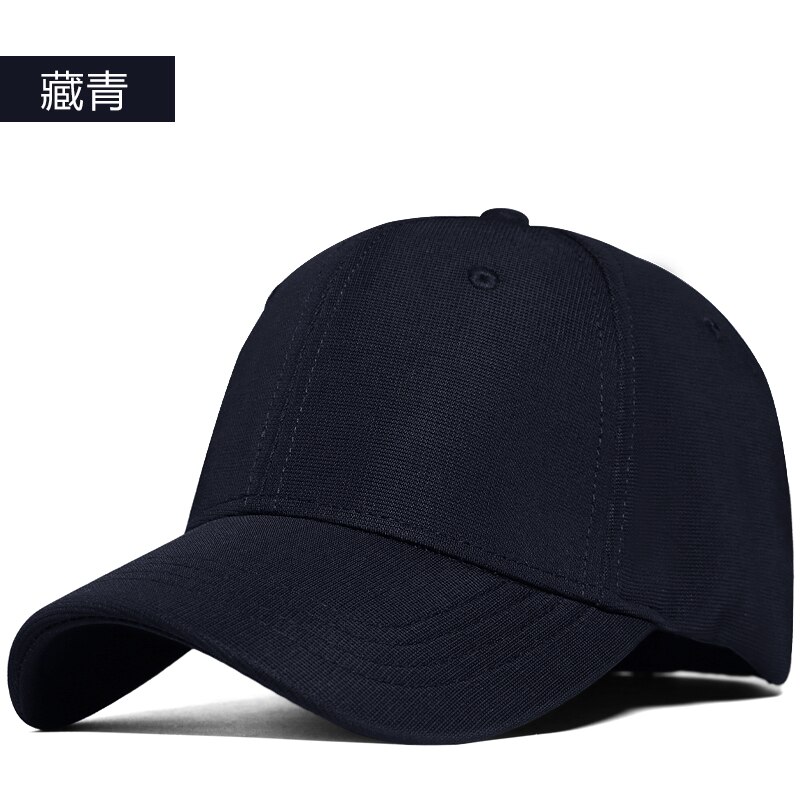 Grote Omvang Terug Dragen Baseball Hoeden Volwassen Zomer Outdoors Voorzien Sport Cap Mannen En Vrouwen Big Size Zonnehoed 55-57Cm 58-59Cm 60-61Cm: Navy / 58-59CM