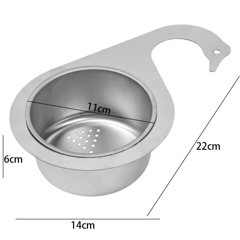 Cesta de drenaje de acero inoxidable, colador de fregadero de esquina, fregadero de cocina, estante de filtro de cisne, escurridor de verduras, estante de almacenamiento de sobras de cocina