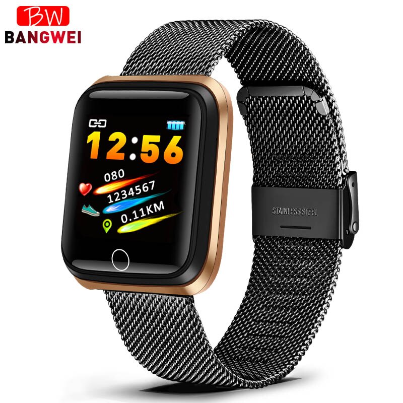 SmartWatch Männer frauen Herz Rate monitor Blutdruck Tracker Fitness tracker Sport Wasserdichte Intelligente uhr Für iPhone: Rose gold black