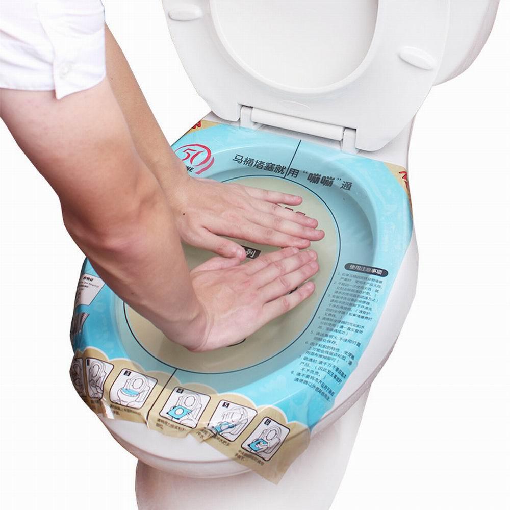 36 x 45 cm Toilet Disposable Sticker Plunger Dredge Toilet Only 1 Minute Easy Fix Clogged Safe Clean Film Plunger Toilet Dredge