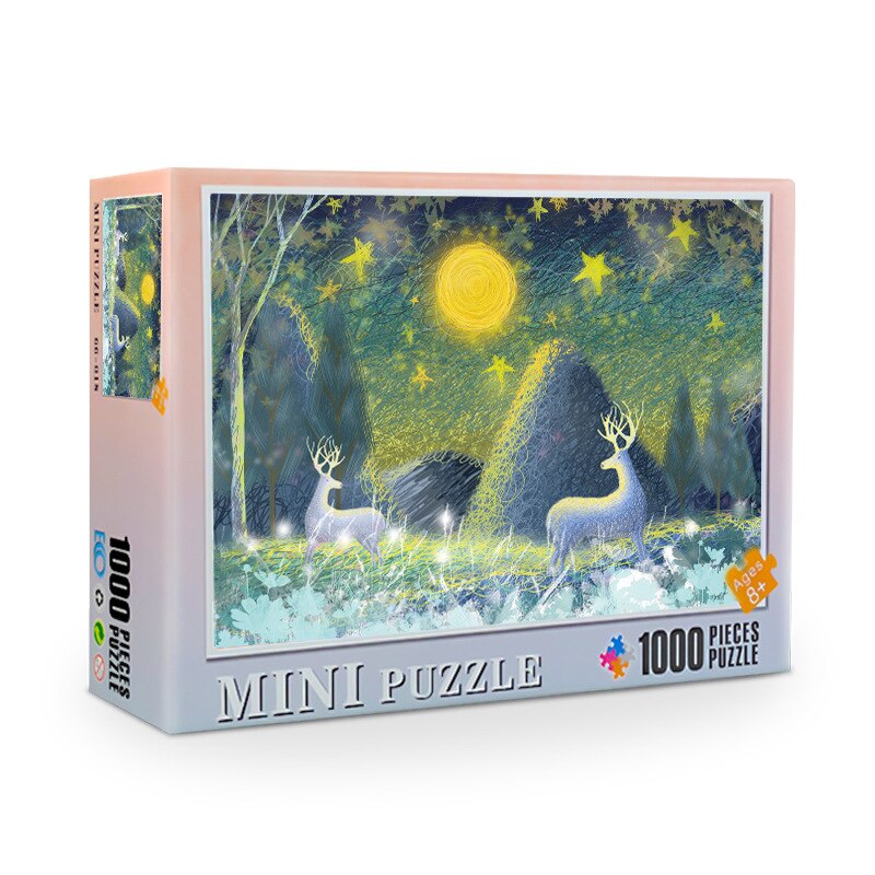 Mini puslespil 1000 stykker 38 x 26 cm samle billede puslespil til voksne pædagogiske legetøj puslespil adultos: Fll 66-024