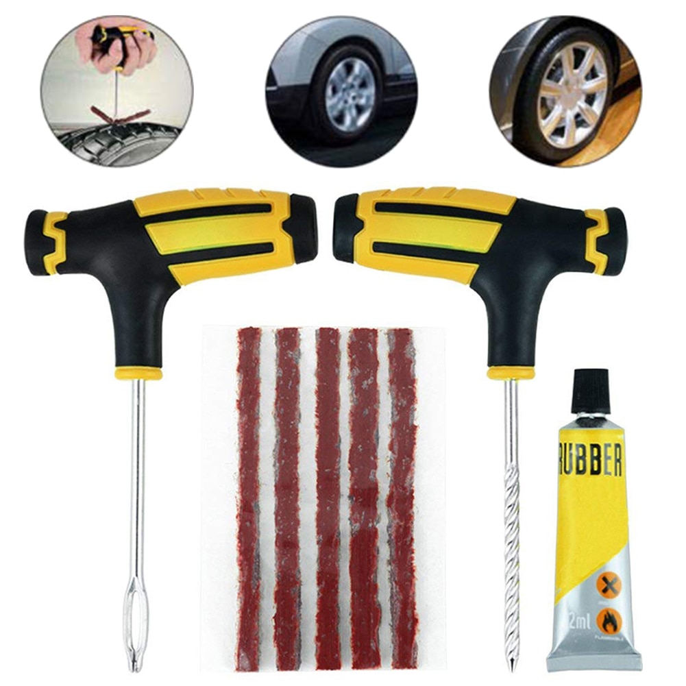 Tire Repair Kit Car Van Motorcycle Bike Tire Repair Tools Emergency Heavy Duty Tubeless Tire Puncture Repair Kit Plug Se
