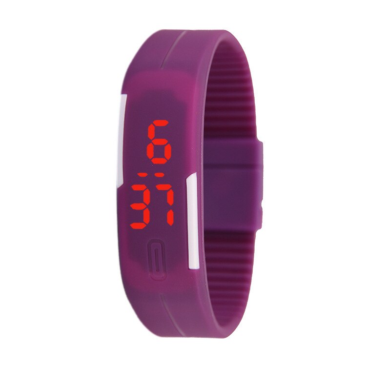 Digitale Horloge Voor Kinderen Led Rechthoekige Wijzerplaat Sport Kinderen Horloges Jongens Meisjes Klok Elektronische Vrouwen Montre Enfant: Purple
