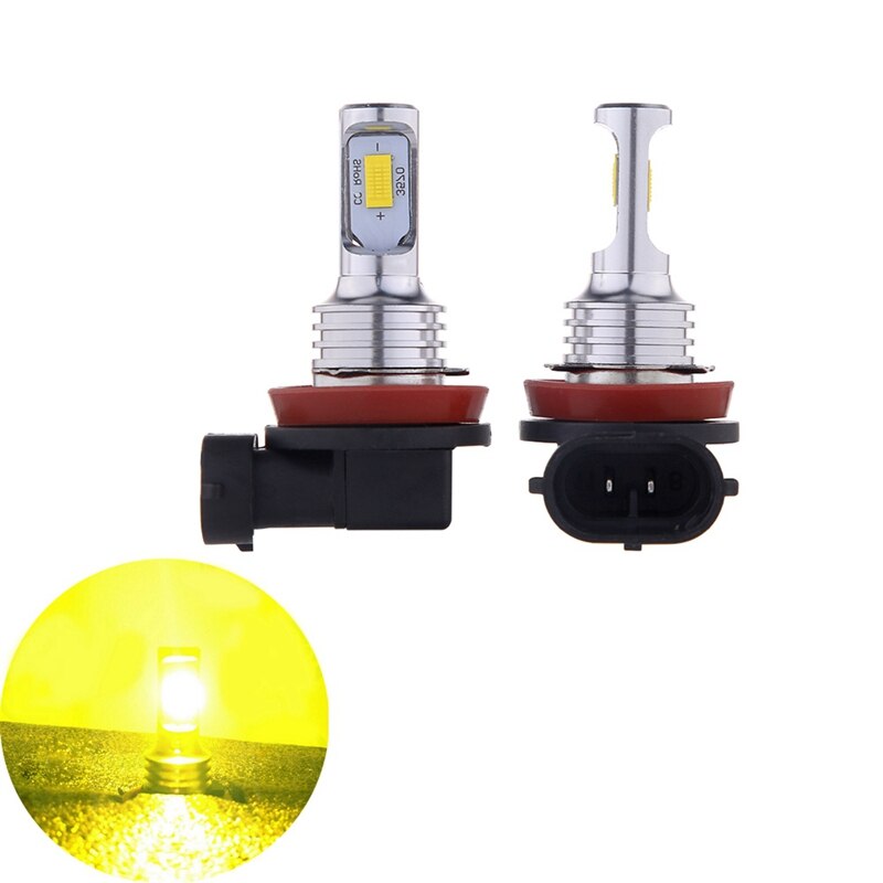 H11 H8 H16 80W 4000LM 3000K Yellow Tech LED Fog Lights Conversion Bulbs Kit