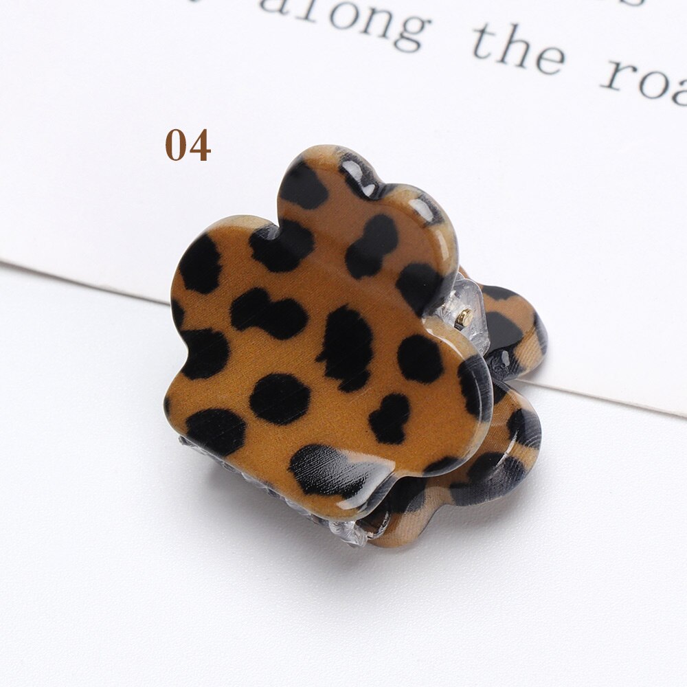 1 stuks Mini Acryl Klavertje Vier Haarspelden Vrouwen Kleurrijke Haar Klauwen Clips Clamp Haarspeldjes Haarspelden Styling Tools Accessoires: 4