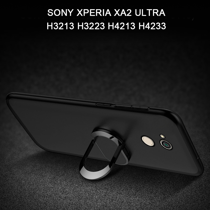 Abdeckung Für Sony Xperia XA2 Ultra H3213 H3223 H4213 H4233 fallen Klassische Finger Ring 360 Grad Drehung Weiche Silikon