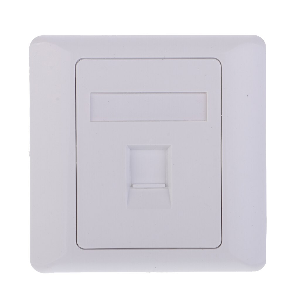 Rj45 -stikdåse enkeltports vægudtag ansigt over netværk ethernet top