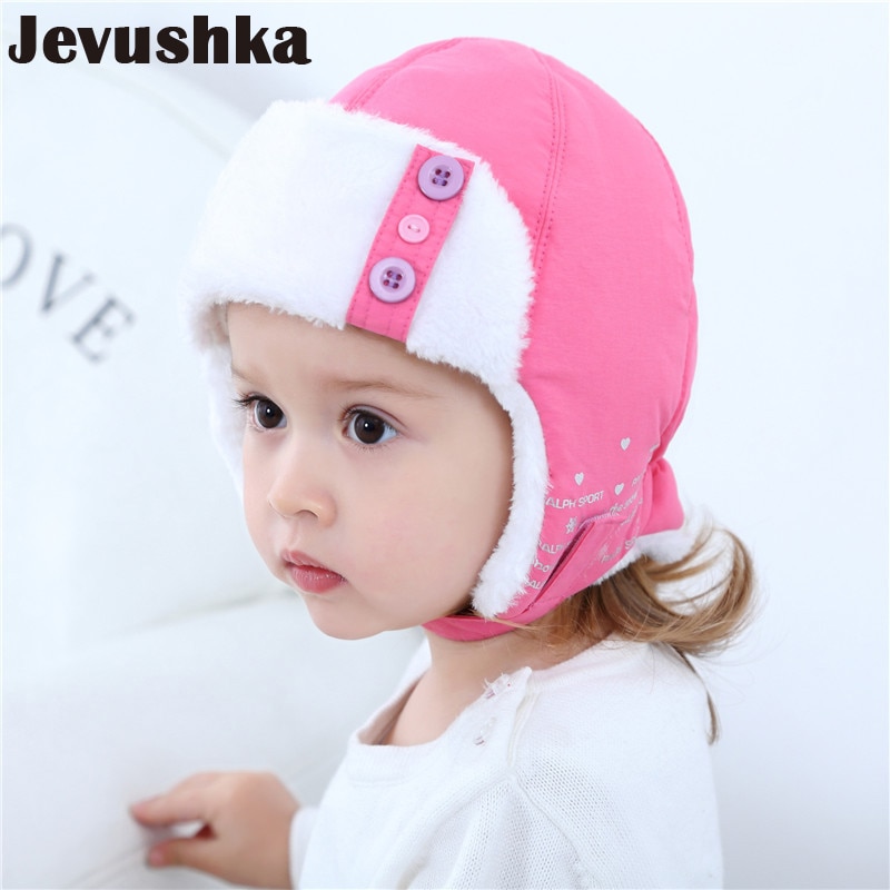 Baby Winter Hat Girls Bomber Hats Warm Fleece Lining Toddler Caps for Kids HT19012