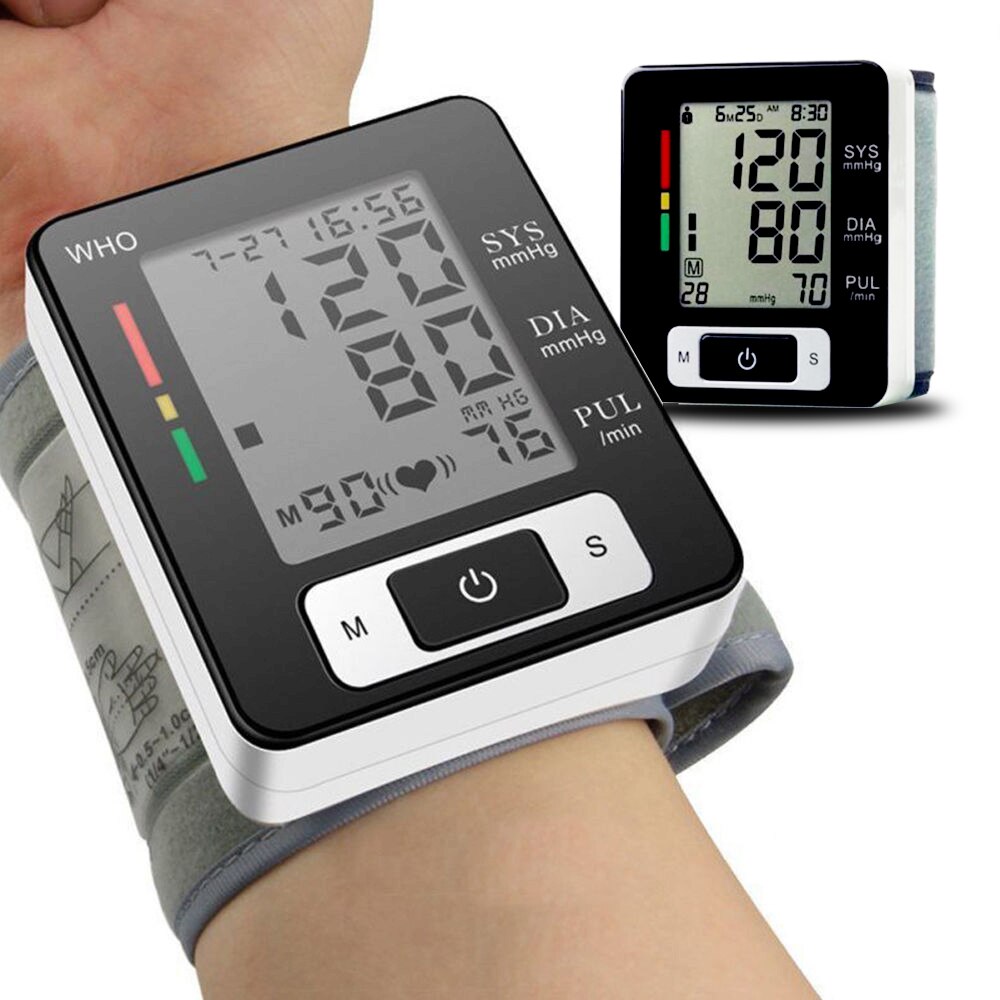 LCD Automatische Digitale Pols Manchet Bloeddrukmeter Heart Beat Rate Pulse Meter Tonometer Bloeddrukmeters