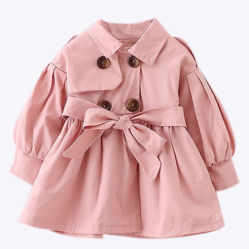 Baby Jacke Casaco Infantil Mädchen Baby Mantel Frühling Baby Jas Graben Doppel Brust Windjacke für Mädchen freundlicher Jacke Für 1 -4T