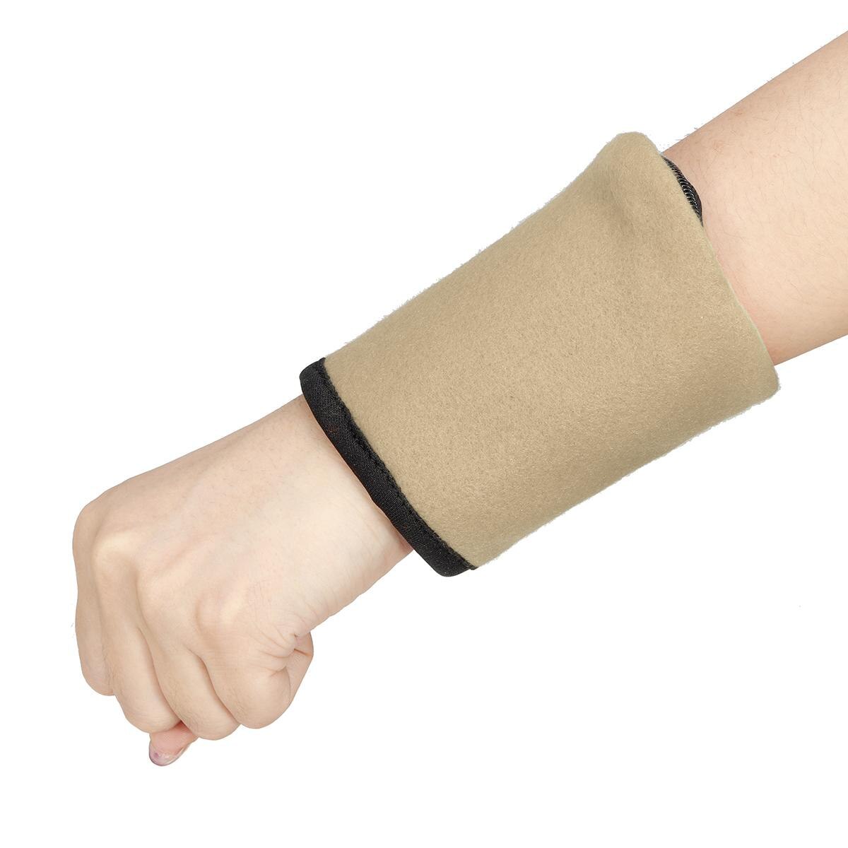 Mode Mannen Vrouwen Pols Portemonnee Pouch Band Rits Running Travel Gym Fietsen Veilig Portemonnee Verandering Sport Tas Mannelijke: Beige