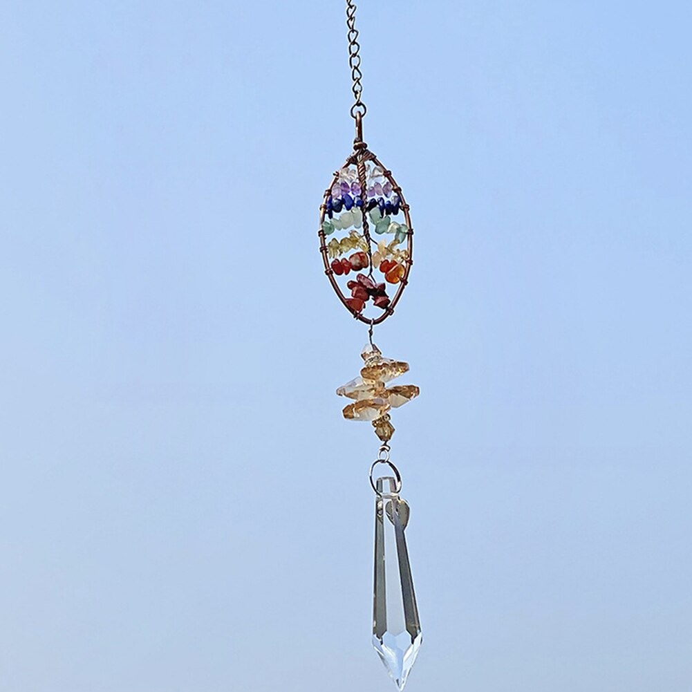 Krystall solfanger prismer vindusdekorasjon solfanger hengende regnbue maker glass prismer anheng diy lysekrone ornamenter: Stil 1