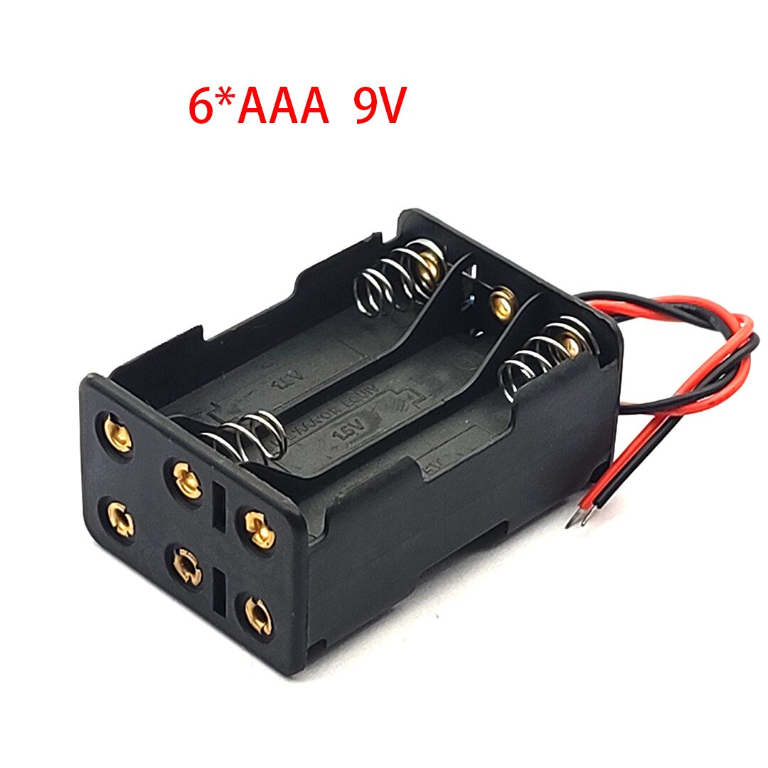 AAA Battery Holder Case Box Double-sided 4AAA 6AAA 8AAA Slots DIY Battery Case 6V/9V/12V: 6-AAA 9V