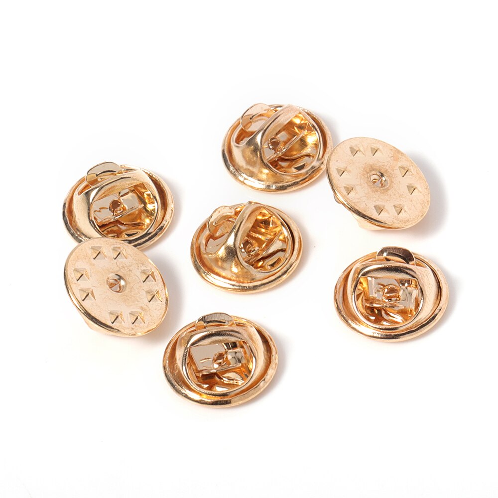 50 Uds. Broche de goma con hebilla, broche de estrella, Pin trasero, mariposa, embrague, insignia para apretar, tapones traseros para broche DIY, accesorios de joyería: Rojo rosado