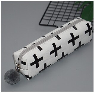 Estuches de lápices conciso Color sólido Bola de piel escuela Oficina pluma caja de papelería para niña lona lápiz bolsa lápiz estuche estojo escola: 8