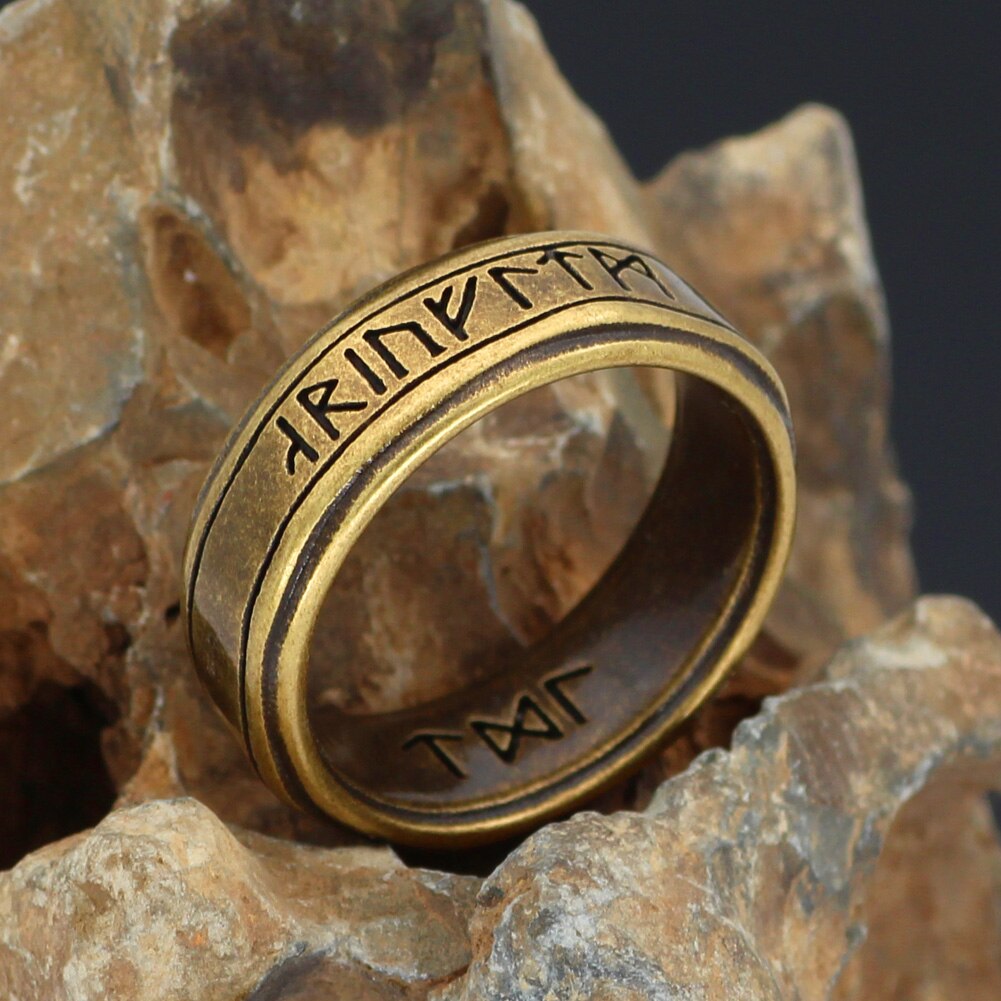 Nordic viking Stainless Steel rune rings with valknut bag