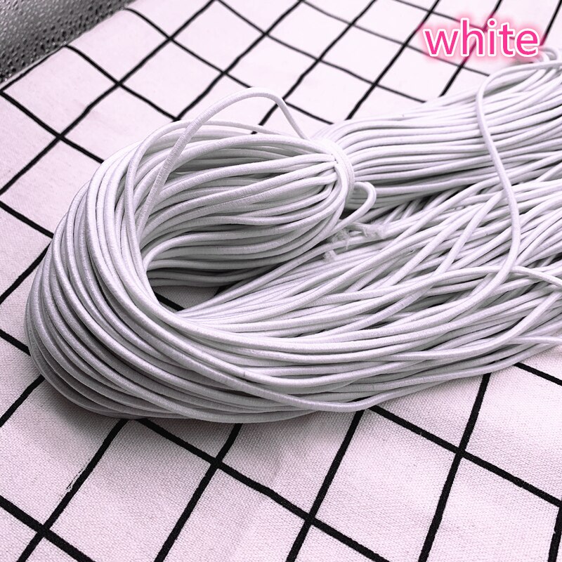 5 yards 1.5mm 2mm 2.5mm hvid højelastisk rundt elastisk bånd gummibånd elastisk ledning til smykkefremstilling gør-det-selv-tilbehør: 2.5mm(5 yards)