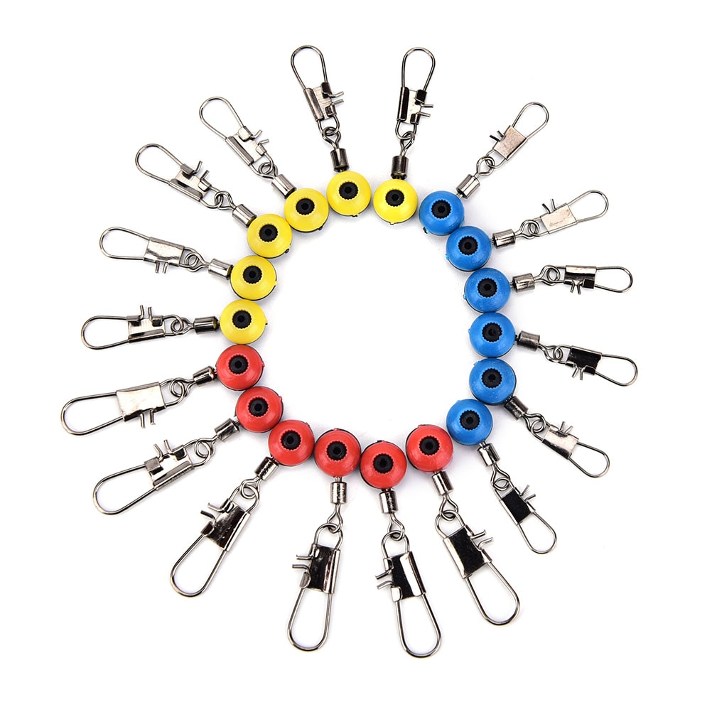 20Pcs Space Beans Fishing Connector Float Connector Rolling Swivel Fishing accessories Fishing Tackle Tool