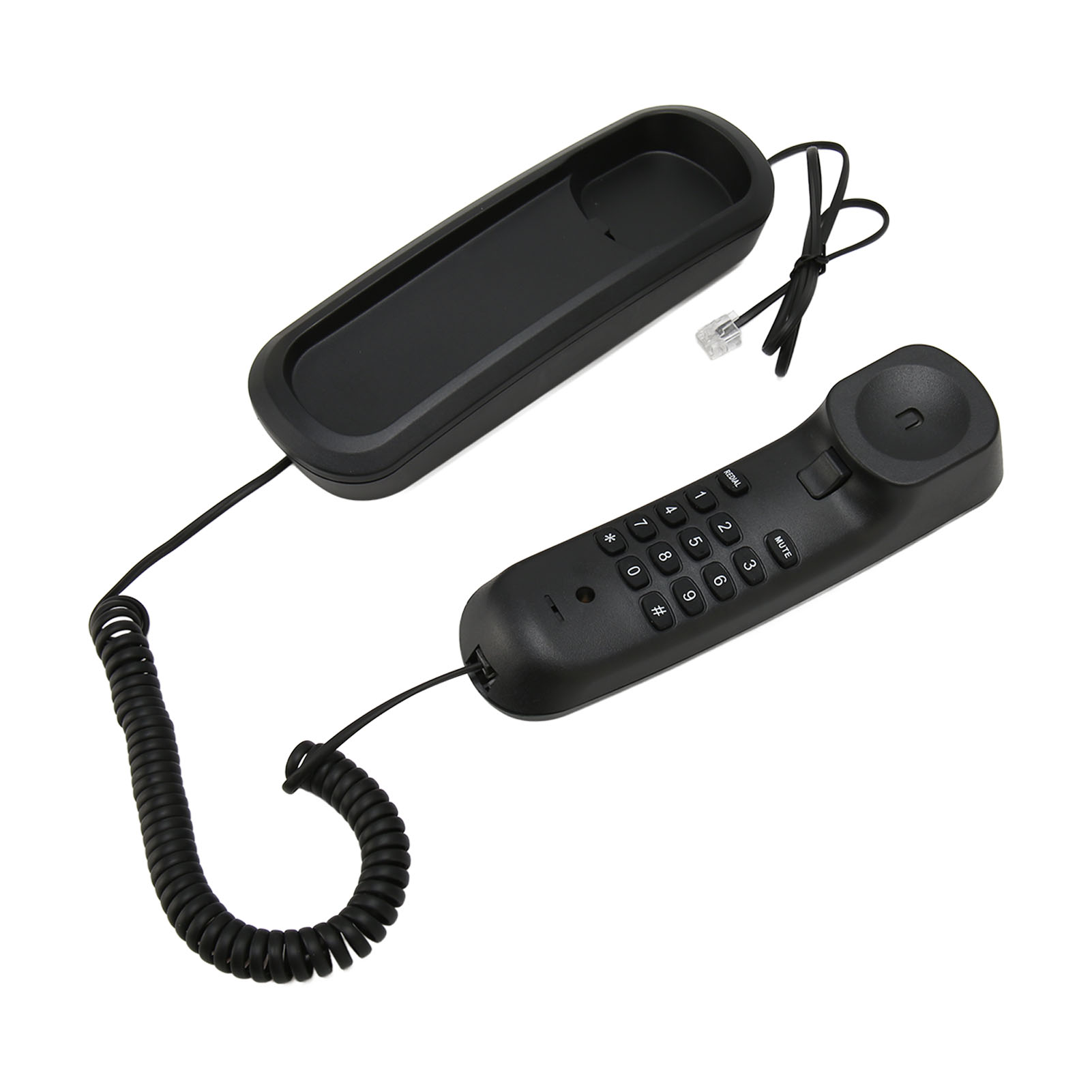 Vaste telefoon met snoer, wandtelefoon, ouderwetse retro telefoon met stil geluid en herhaalfunctie, vaste telefoon met snoer voor thuis, hotel, school en kantoor