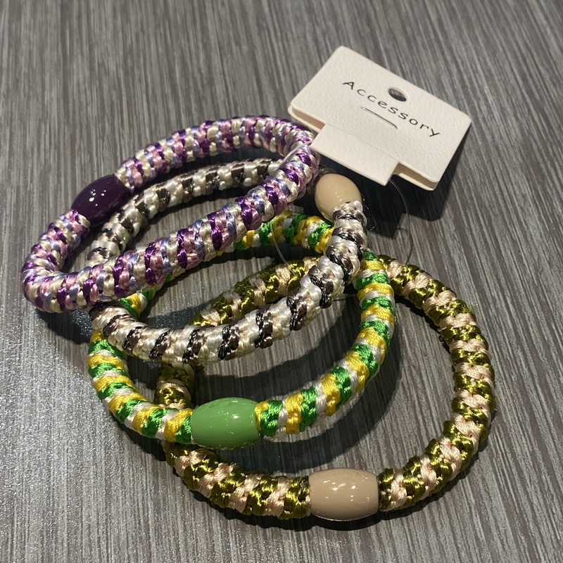 4 stks/set Vrouwen Hoge Elastiek haar elastiekjes Weave Rubberen Bandjes Voor Armbanden dames elastieken haarelastiek knekki haar elastiek Mode knekkies haar elastiek haarelastiekjes dames: Licht Geel