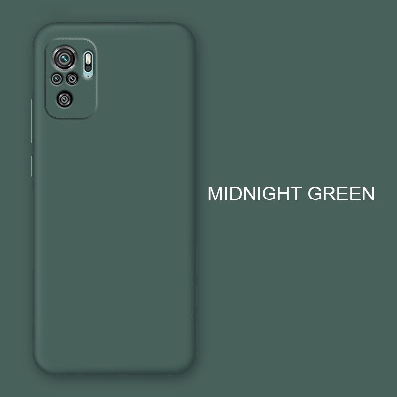 Funda de silicona líquida estuche para Xiaomi Redmi note 10 Pro note10 Pro funda de protección para Redmi note 10 Pro note10 carcasa cámara completa, suave: Redmi note 10 Pro / dark green