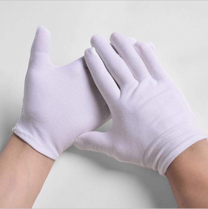 1 paar wit labor dikke katoenen werk katoenen doek dunne medium en dikke etiquette wenwan inspectie handschoenen